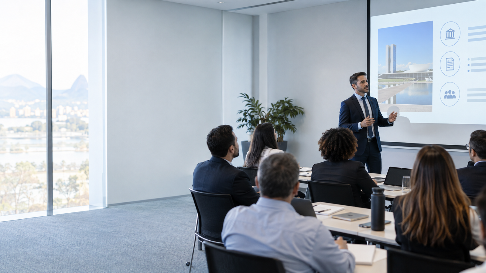 Profissionais em curso de gestão de contratos